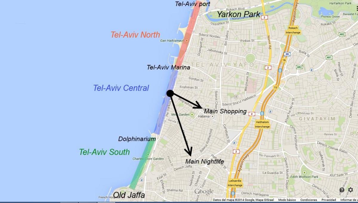 карта Тел Авив нощен живот