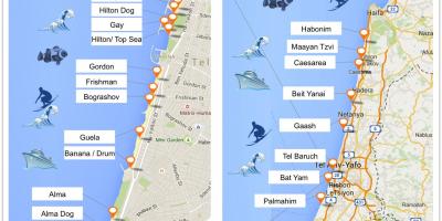 Карта на плажовете на Тел Авив