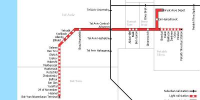 Тел Авив карта на метрото 