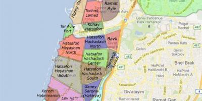 Тел Авив квартали на картата